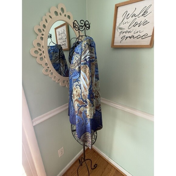 ONE WORLD LIVE AND LET LIVE MULTI EMBELLISHED V NECK TOP TUNIC SZ S Artsy - Picture 4 of 7